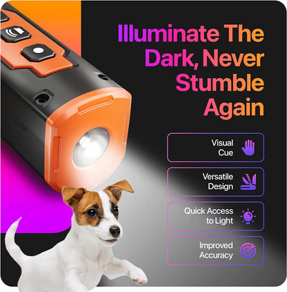 Dog Bark Deterrent Devices, 6 Modes 3X Ultrasonic anti Barking Device for Dogs, 33 FT Range Barks No More Indoors Neighbor Outdoors with Flashlight,Dog Training Device